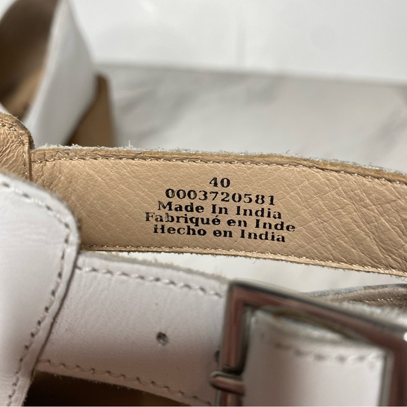 Free People Brady Square Toe White Leather Buckle Shootie Bootie 40 - Picture 12 of 15